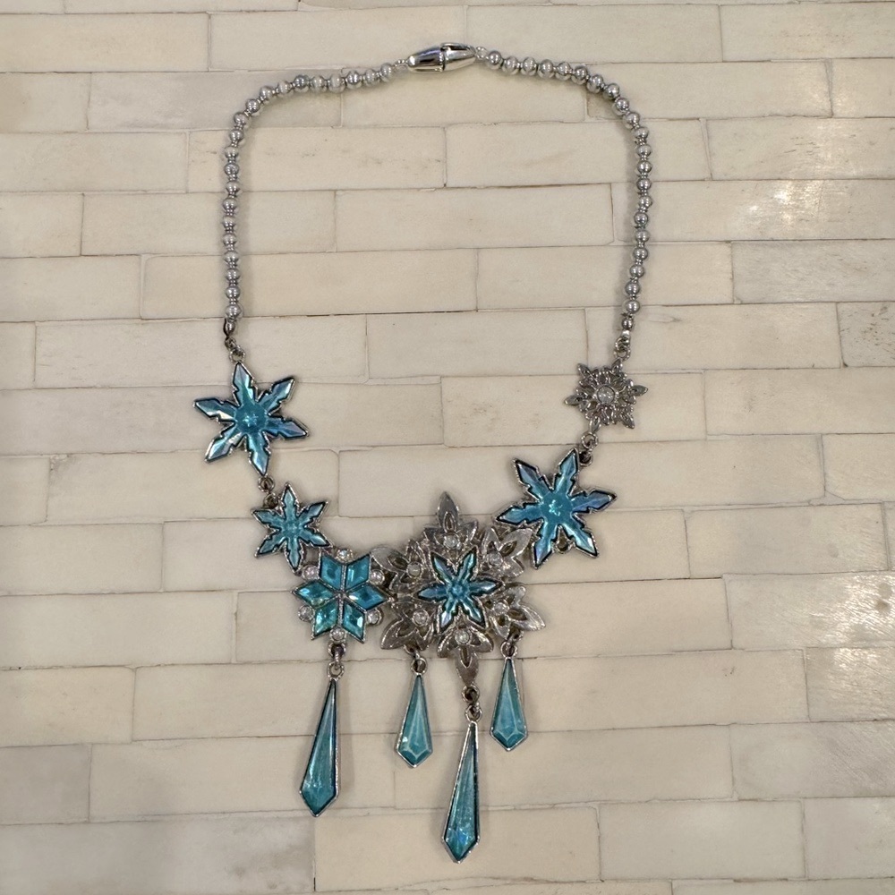 Frozen Elsa Snowflake Necklace, Hair barrettes & Notepad w/pen